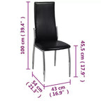 vidaXL Chaises de salle à manger 2 pcs Similicuir Noir