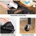 ALUCSET Trieur à Linge 3 Sections, Panier à Linge sur Roues, 3 x 43,5 L, Chariot à Linge Roulant, Sacs à Linge Amovibles et Coulissants en Tissu Oxford