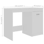 vidaXL Bureau blanc Bois d'ingénierie 140 cm x 50 cm x 76 cm Rangement