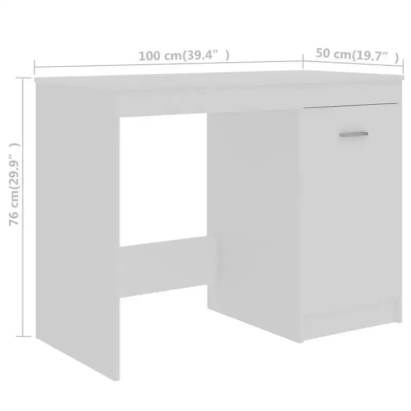 vidaXL Bureau blanc Bois d'ingénierie 140 cm x 50 cm x 76 cm Rangement