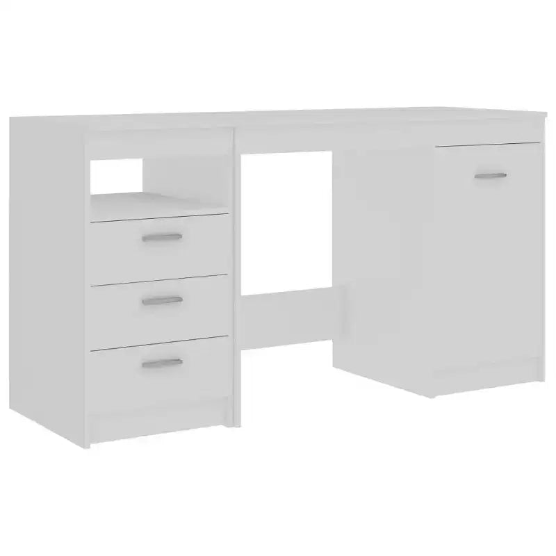 vidaXL Bureau blanc Bois d'ingénierie 140 cm x 50 cm x 76 cm Rangement