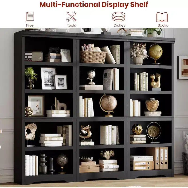 GustoWave, étagère ouverte avec tablettes ajustables, meuble de rangement style rustique de 60 cm de large