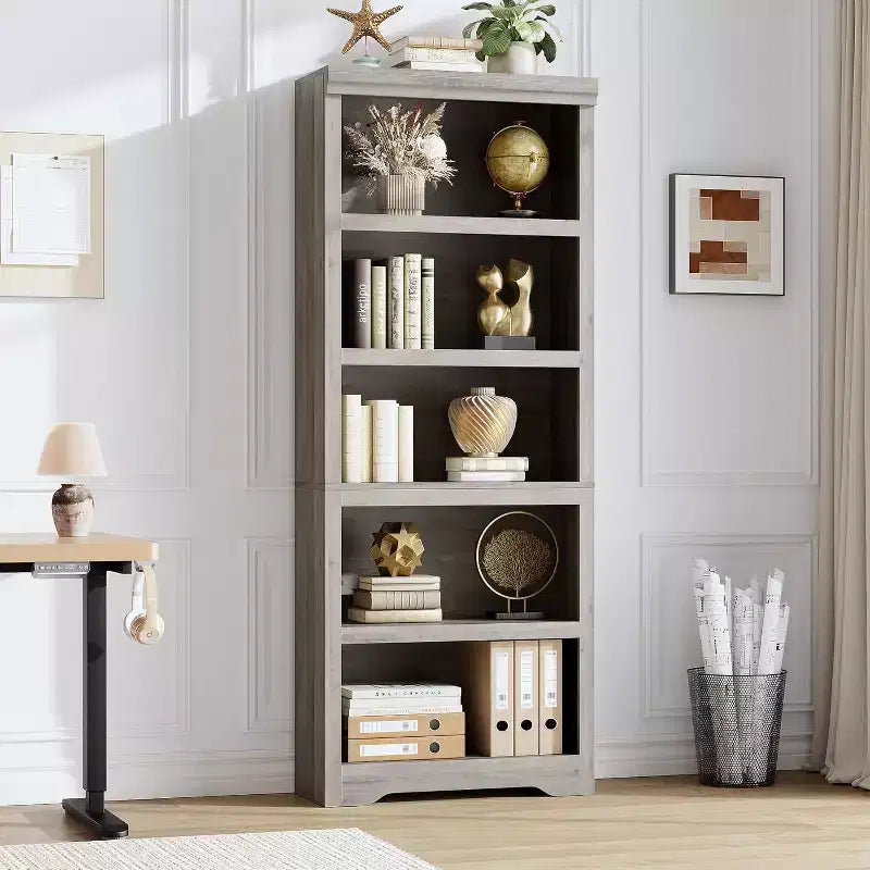 GustoWave, étagère ouverte avec tablettes ajustables, meuble de rangement style rustique de 60 cm de large
