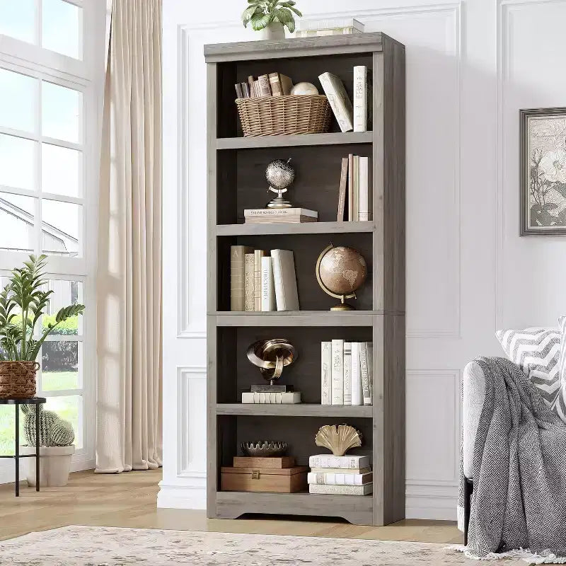 GustoWave, étagère ouverte avec tablettes ajustables, meuble de rangement style rustique de 60 cm de large