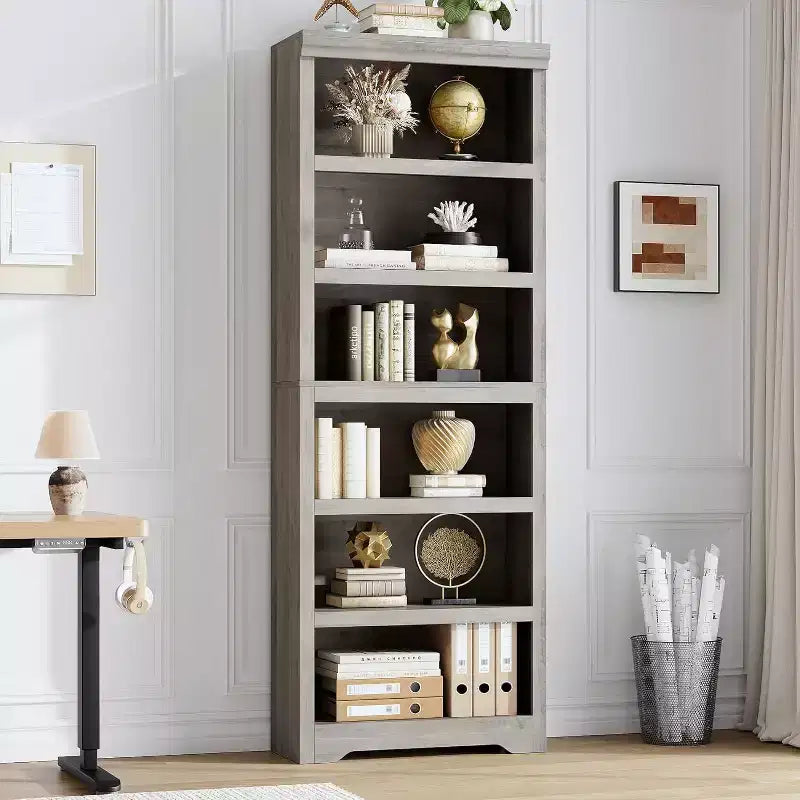GustoWave, étagère ouverte avec tablettes ajustables, meuble de rangement style rustique de 60 cm de large