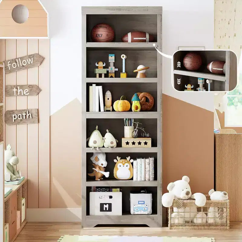 GustoWave, étagère ouverte avec tablettes ajustables, meuble de rangement style rustique de 60 cm de large