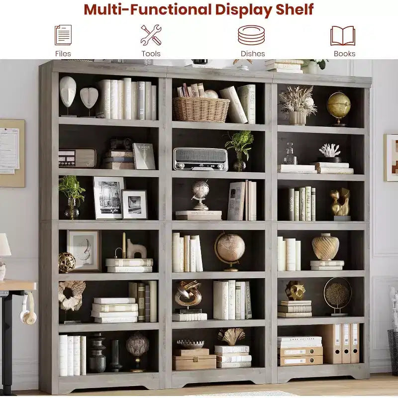 GustoWave, étagère ouverte avec tablettes ajustables, meuble de rangement style rustique de 60 cm de large