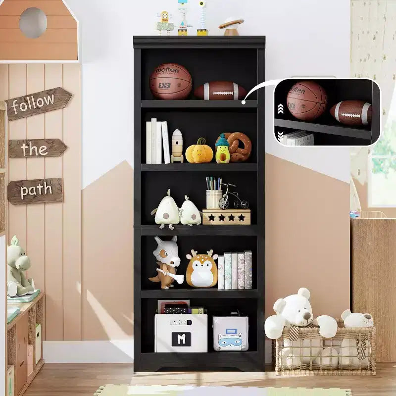 GustoWave, étagère ouverte avec tablettes ajustables, meuble de rangement style rustique de 60 cm de large