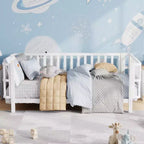 Cadre de lit plateforme pour enfant taille double, lit pour tout-petit, lit de jour pour enfants, lit bas en métal avec barrières latérales amovibles - ModernLuxe
