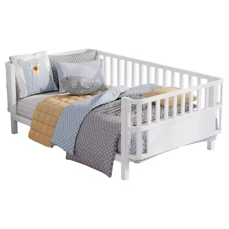 Cadre de lit plateforme pour enfant taille double, lit pour tout-petit, lit de jour pour enfants, lit bas en métal avec barrières latérales amovibles - ModernLuxe