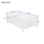Cadre de lit plateforme pour enfant taille double, lit pour tout-petit, lit de jour pour enfants, lit bas en métal avec barrières latérales amovibles - ModernLuxe