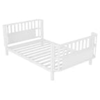 Cadre de lit plateforme pour enfant taille double, lit pour tout-petit, lit de jour pour enfants, lit bas en métal avec barrières latérales amovibles - ModernLuxe
