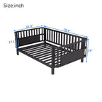Cadre de lit plateforme pour enfant taille double, lit pour tout-petit, lit de jour pour enfants, lit bas en métal avec barrières latérales amovibles - ModernLuxe
