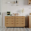 Fluted 8 Drawers Dresser for Bedroom, 54 Wide Modern Chest of Drawers-Wood Storage Cabinet Organizer for Home