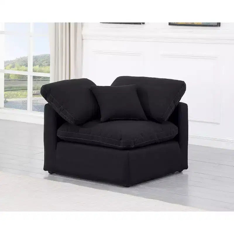 Fauteuil d'angle en tissu texturé lin Indulge Meridian Furniture