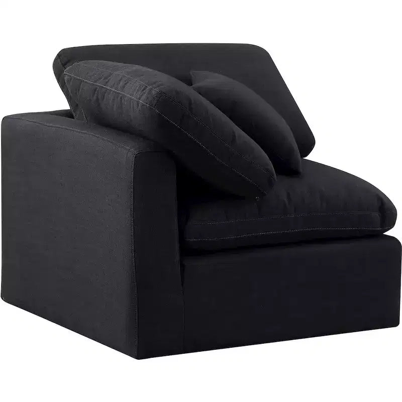 Fauteuil d'angle en tissu texturé lin Indulge Meridian Furniture