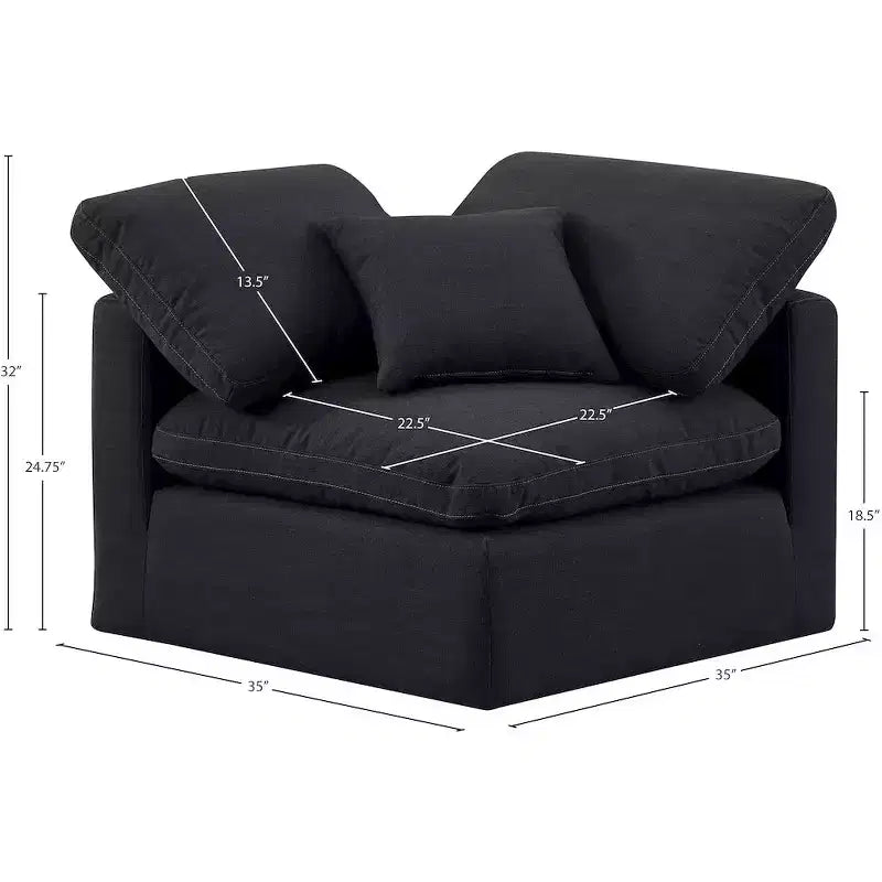 Fauteuil d'angle en tissu texturé lin Indulge Meridian Furniture