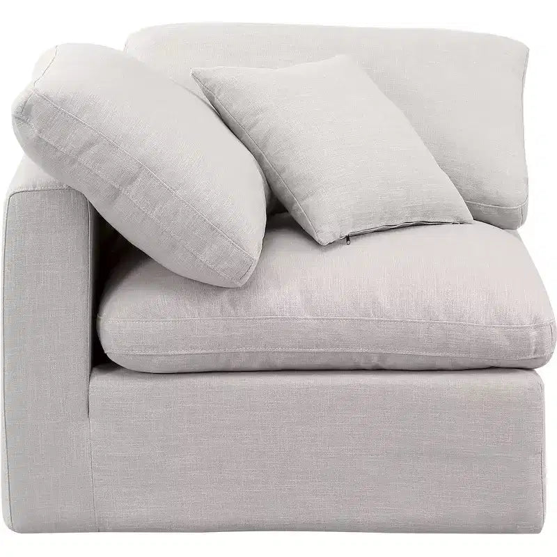 Fauteuil d'angle en tissu texturé lin Indulge Meridian Furniture