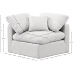 Fauteuil d'angle en tissu texturé lin Indulge Meridian Furniture