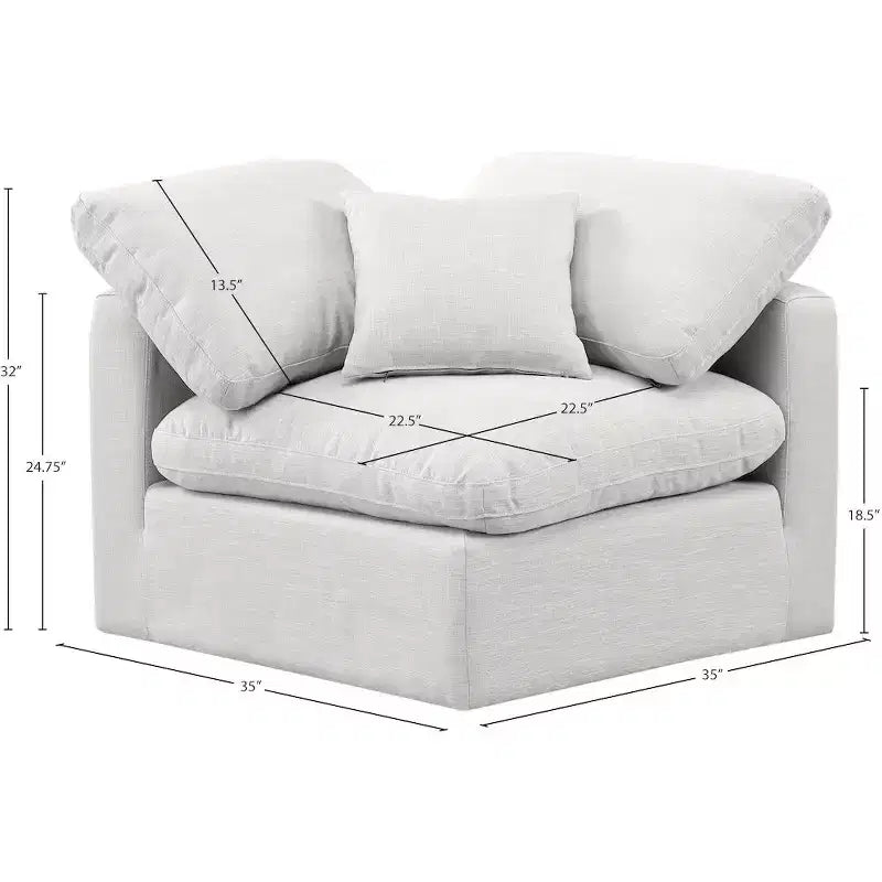 Fauteuil d'angle en tissu texturé lin Indulge Meridian Furniture