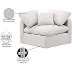 Fauteuil d'angle en tissu texturé lin Indulge Meridian Furniture