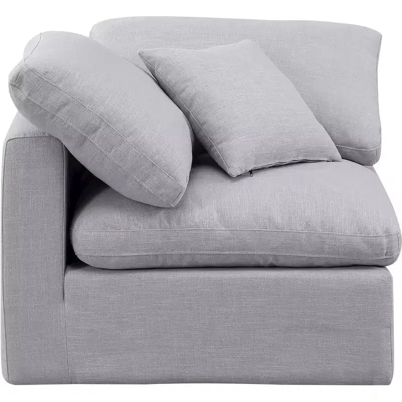 Fauteuil d'angle en tissu texturé lin Indulge Meridian Furniture