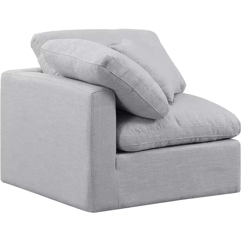 Fauteuil d'angle en tissu texturé lin Indulge Meridian Furniture