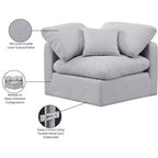 Fauteuil d'angle en tissu texturé lin Indulge Meridian Furniture