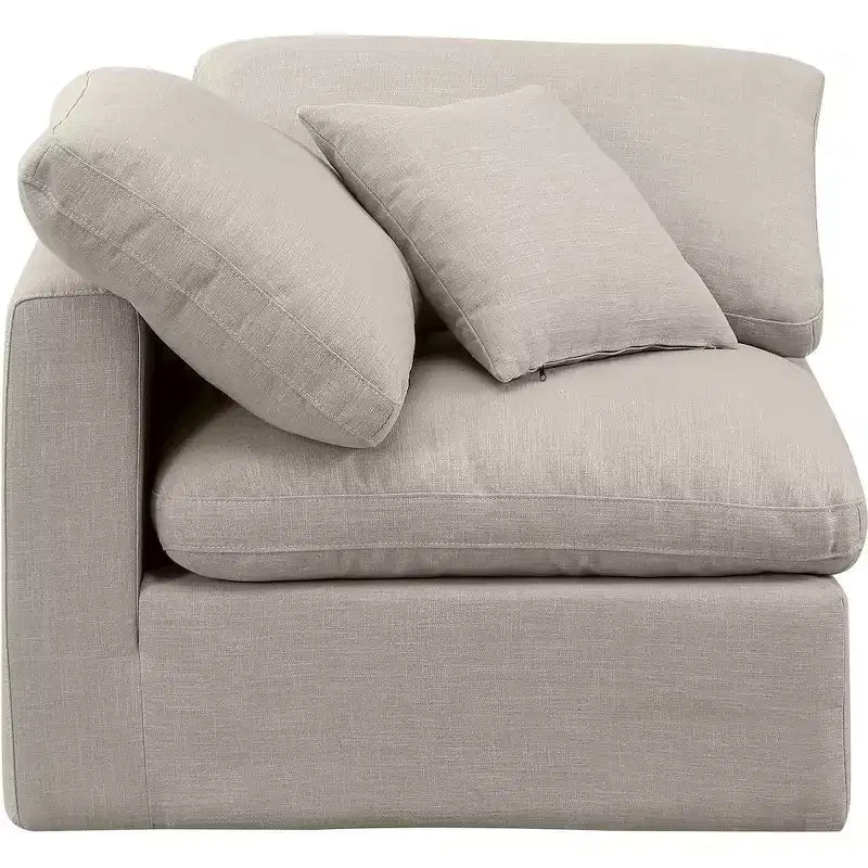 Fauteuil d'angle en tissu texturé lin Indulge Meridian Furniture