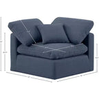 Fauteuil d'angle en tissu texturé lin Indulge Meridian Furniture
