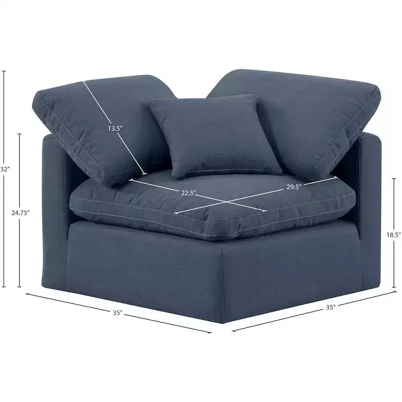 Fauteuil d'angle en tissu texturé lin Indulge Meridian Furniture