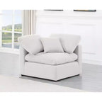 Fauteuil d'angle en tissu texturé lin Indulge Meridian Furniture