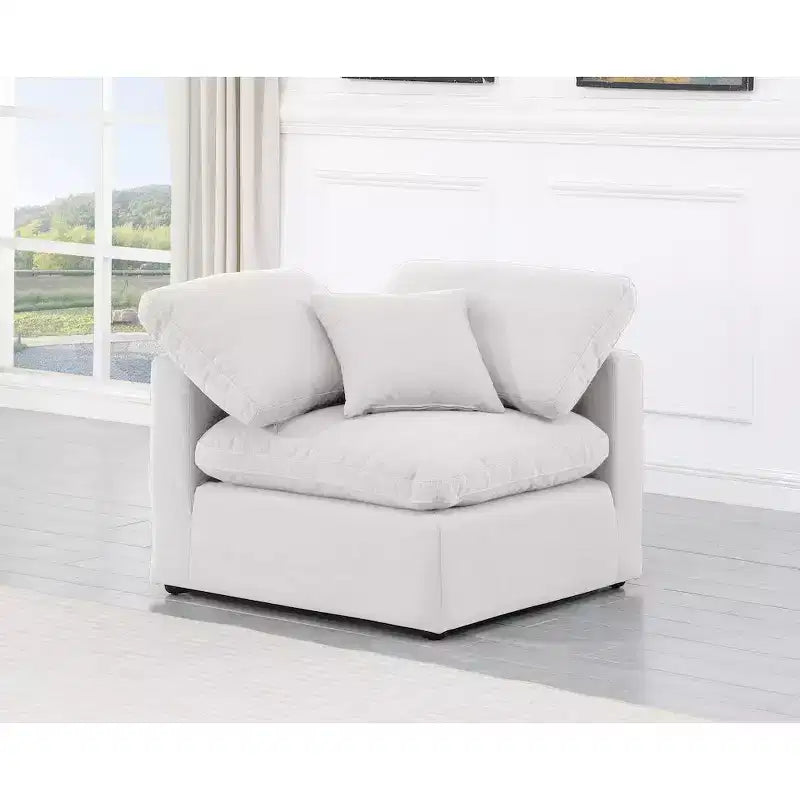 Fauteuil d'angle en tissu texturé lin Indulge Meridian Furniture