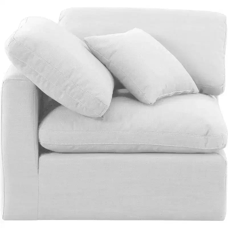 Fauteuil d'angle en tissu texturé lin Indulge Meridian Furniture