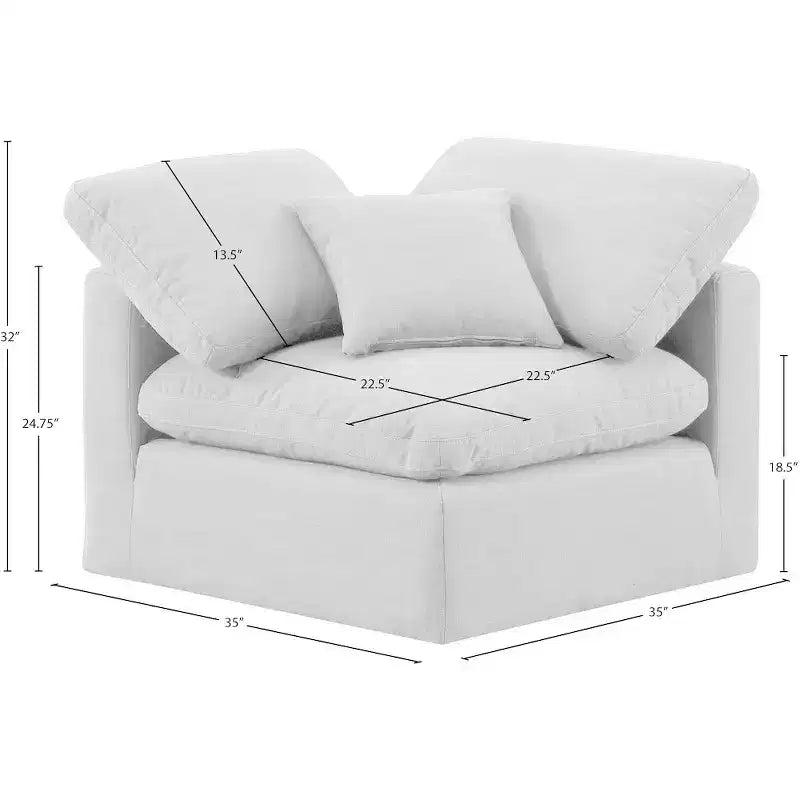 Fauteuil d'angle en tissu texturé lin Indulge Meridian Furniture