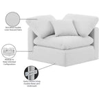 Fauteuil d'angle en tissu texturé lin Indulge Meridian Furniture