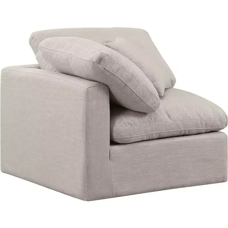 Fauteuil d'angle en tissu texturé lin Indulge Meridian Furniture