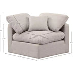 Fauteuil d'angle en tissu texturé lin Indulge Meridian Furniture