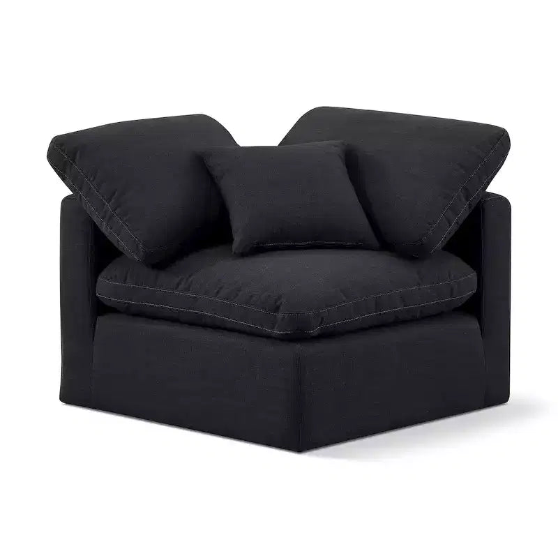 Fauteuil d'angle en tissu texturé lin Indulge Meridian Furniture