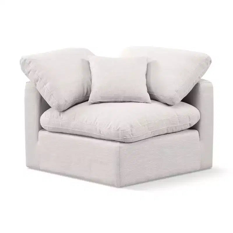 Fauteuil d'angle en tissu texturé lin Indulge Meridian Furniture