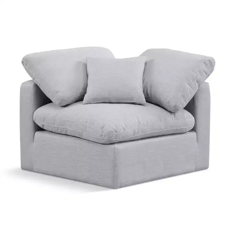 Fauteuil d'angle en tissu texturé lin Indulge Meridian Furniture