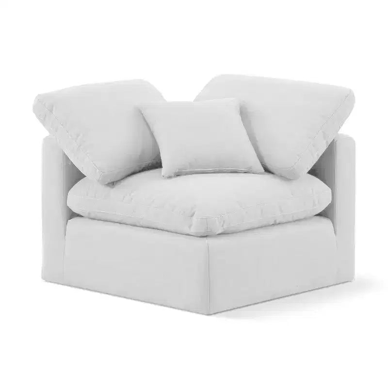 Fauteuil d'angle en tissu texturé lin Indulge Meridian Furniture