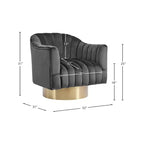 Fauteuil en velours gris Farrah de Meridian Furniture