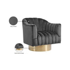 Fauteuil en velours gris Farrah de Meridian Furniture