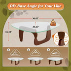 DEXYLLO Table Basse, Petite Table Basse en Verre avec Pieds en Bois Massif, 36 Tables de Salon Triangulaires Mid-Century