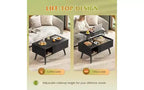 Table basse DEXYLLO pour salon, petite table basse avec rangement, table basse relevable moderne en bois avec étagère de rangement