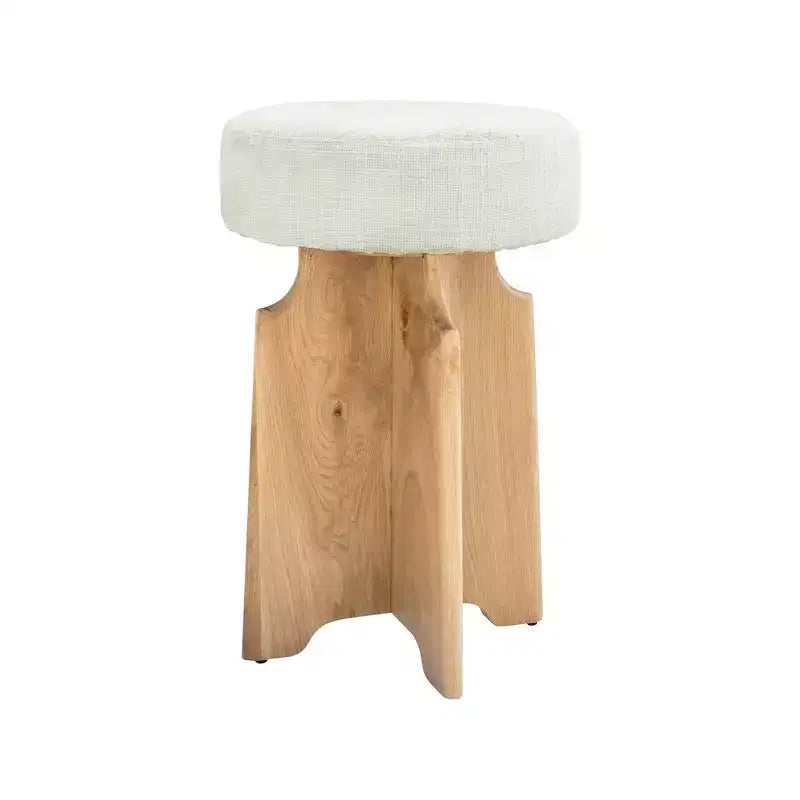 Tabouret en tissu bouclé crème Jasper Meridian Furniture