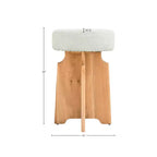 Tabouret en tissu bouclé crème Jasper Meridian Furniture