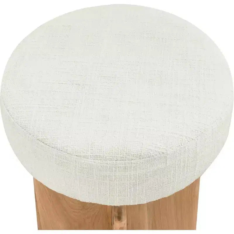 Tabouret en tissu bouclé crème Jasper Meridian Furniture