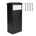 Extra Large Anti-Theft Parcel Drop Box - Galvanized Steel, Lockable with Code Lock, Secure Outdoor Mailbox for Porch or Curbside - Black or White